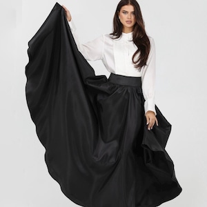 Black Full Circle Skirt Black Taffeta Skirt for Women Classic Skirt Ball Gown Skirt Formal Skirt Wedding Skirt Photoshoot Skirt