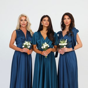 Bridesmaid Dress, Dark Teal Green Dress, Silk Dress, Satin Dress, Wedding Guest Dress, Formal Dress, Evening Dress, Maxi Dress, Summer Dress