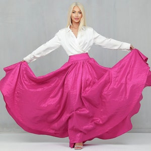 Pink Taffeta Full Circle Skirt for Women Classic Skirt Ball Gown Skirt  Formal Skirt Wedding Skirt Photoshoot Skirt