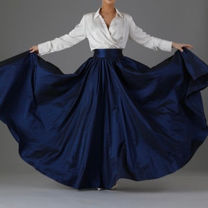 Navy Taffeta Full Circle Skirt for Women Classic Skirt Ball Gown Skirt  Formal Skirt Wedding Skirt Photoshoot Skirt