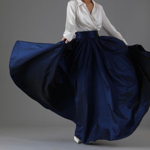 Navy Taffeta Full Circle Skirt for Women Classic Skirt Ball Gown Skirt  Formal Skirt Wedding Skirt Photoshoot Skirt