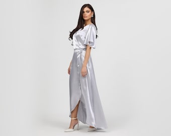 grey silk dress outfit Silk Dress | Keaton Dress