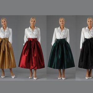 Taffeta Skirt With Pockets Skirt for Women Classic Skirt Ball Gown Skirt  Formal Skirt Wedding Skirt