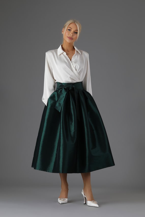 Plus size long taffeta skirt hotsell