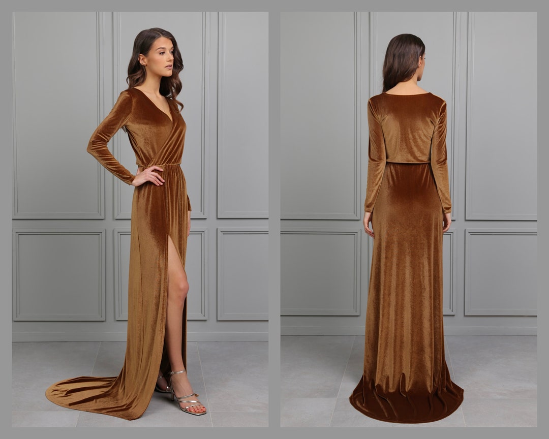 Bridesmaid Velvet Dress Light Brown High Quality Fabric Dress - Etsy