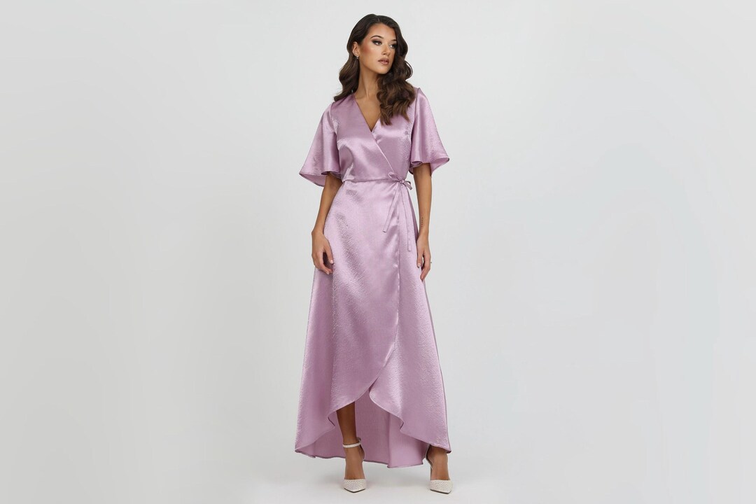 Wrap Skirt Luxe Satin Bridesmaid Dress
