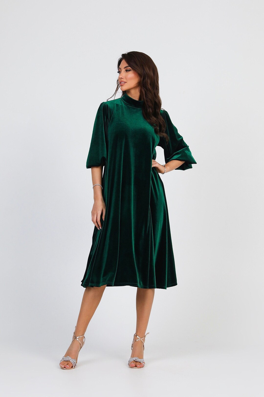 elle zeitoune green dress Elle Zeitoune Cleo Dress - Emerald Green main image 1