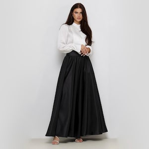 Black Taffeta Full Circle Skirt for Women Classic Skirt Ball Gown Skirt Formal Skirt Wedding Skirt Photoshoot Skirt