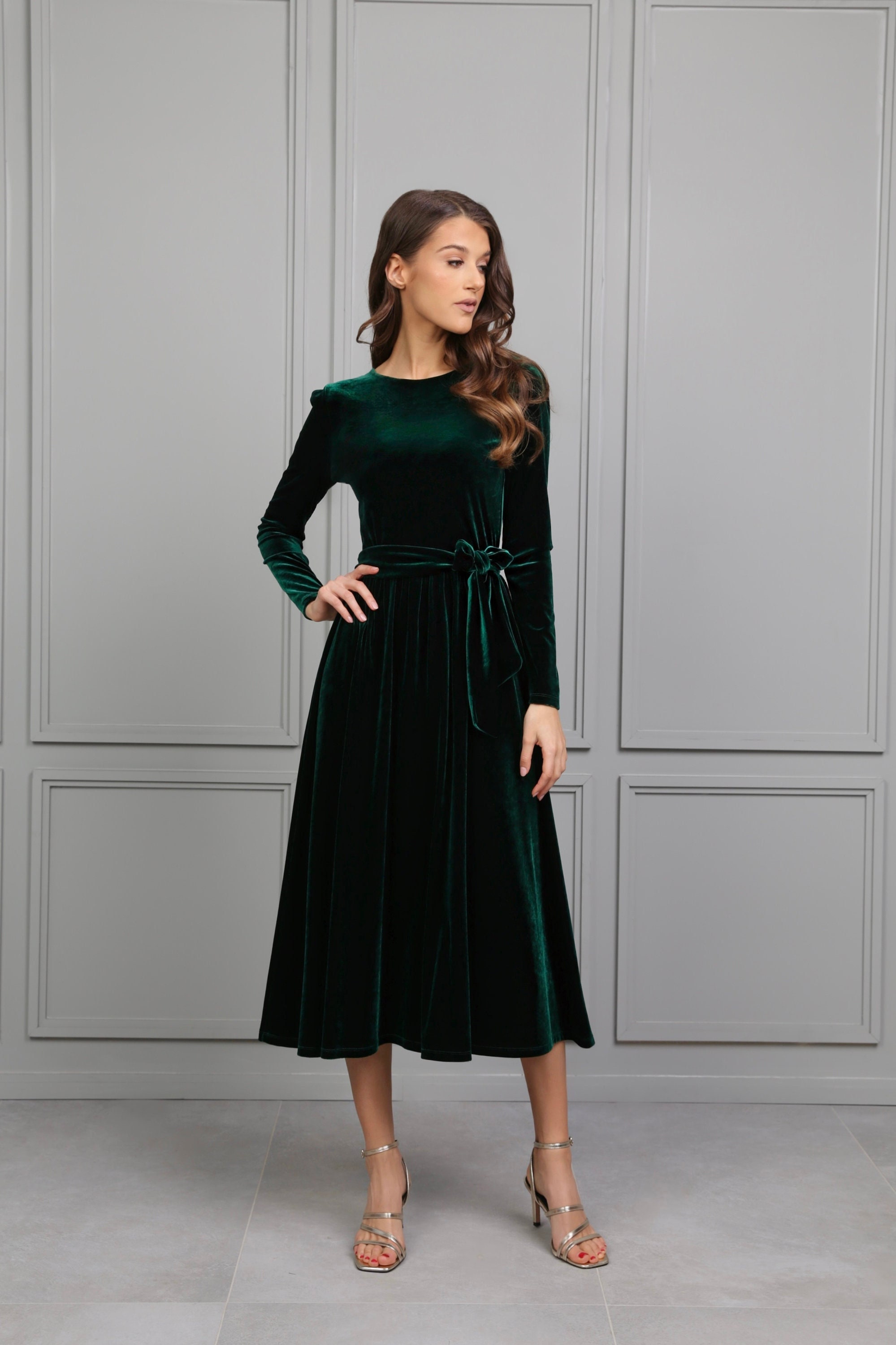 Dark Green Bridesmaid Dress High 