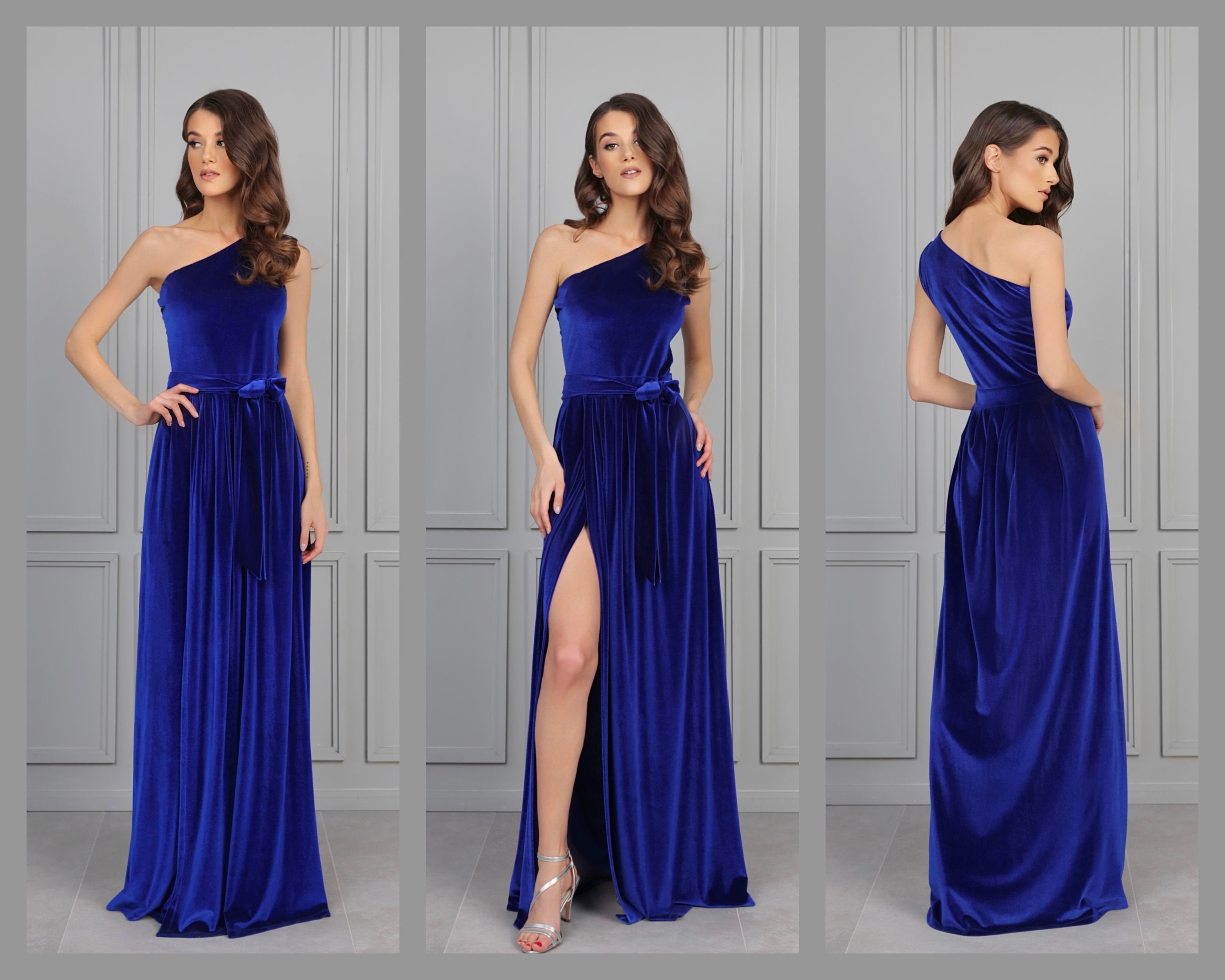 ROYAL BLUE VELVET DRESS