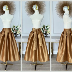 Hydrangea Blue Taffeta Ballgown Skirt With Pockets