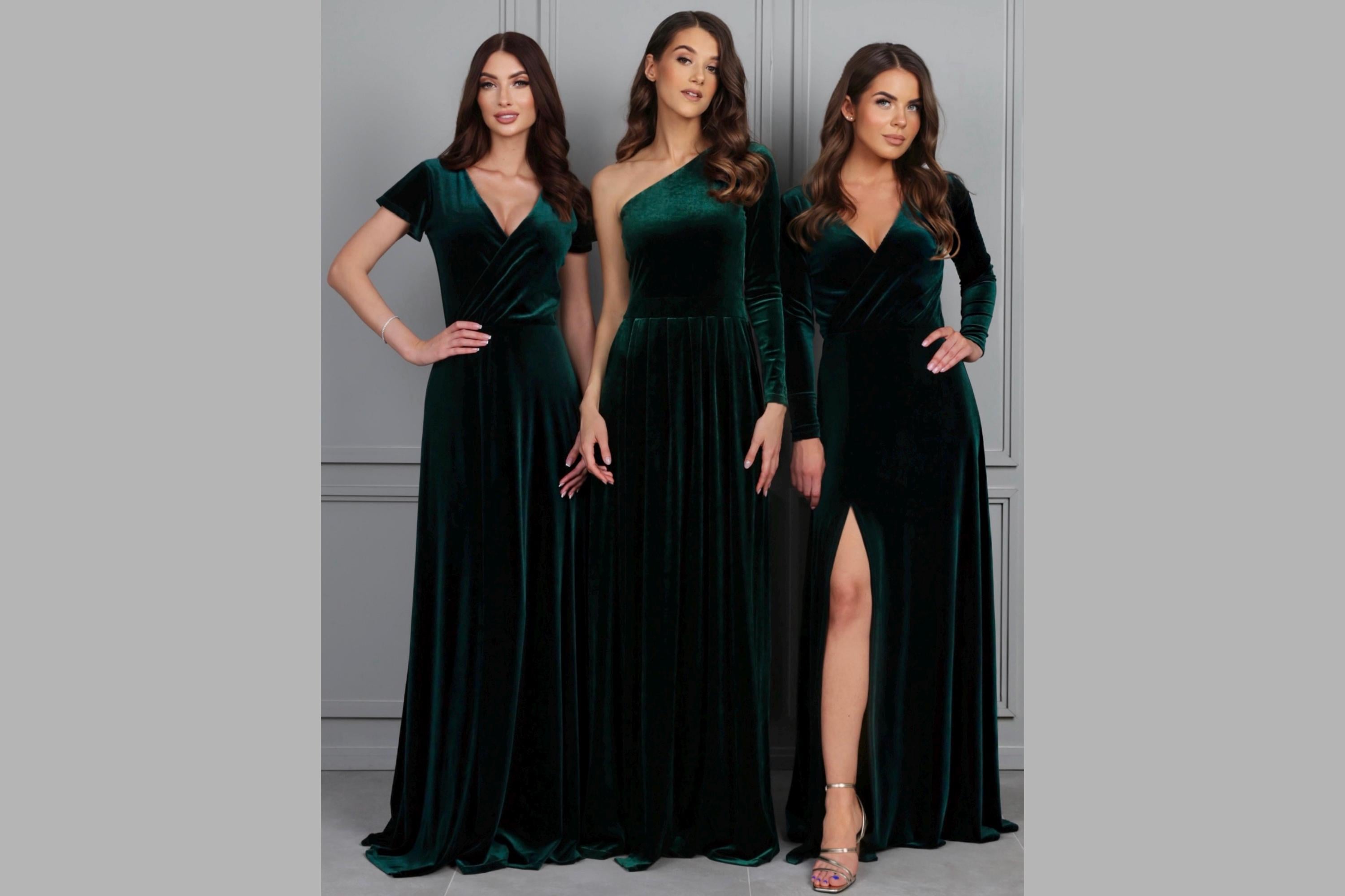 jjshouse gold bridesmaid dresses RIXO Losanna Satin Forest Green main image 1