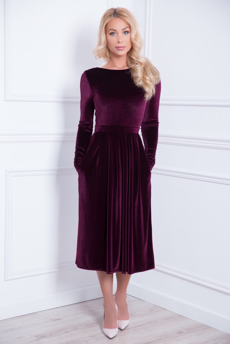 purple velvet dress