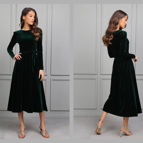 mid calf a line dress