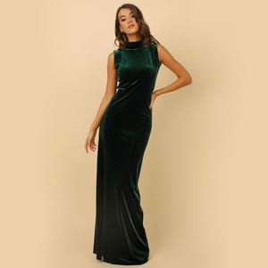 Dunkles Smaragdgrünes Samtkleid, Brautjungfernkleid, Cocktailkleid, Partykleid, Bleistiftkleid, Abendkleid, Hochzeitsgast Kleid
