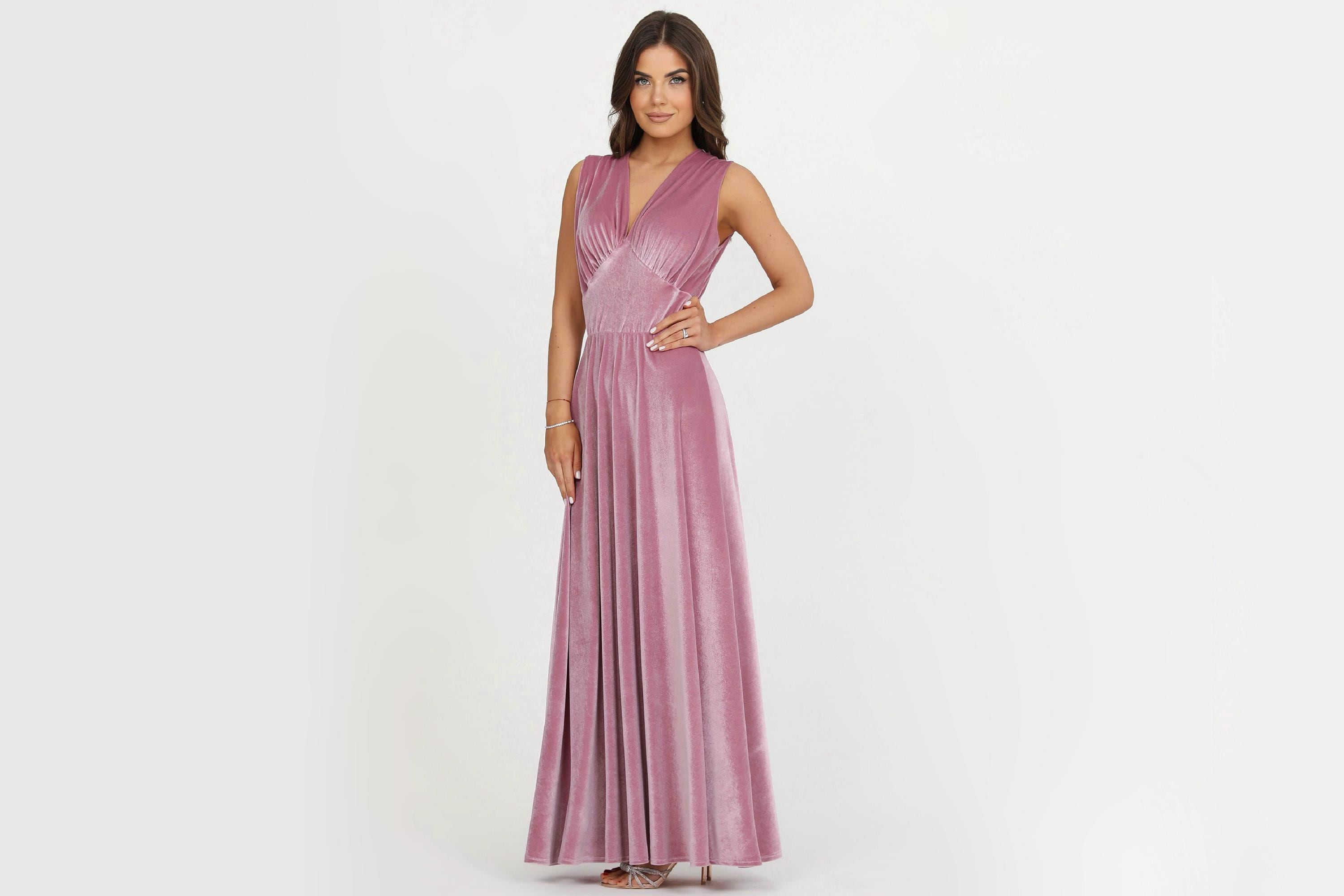 pink velvet bridesmaid dress DUSTY PINK Velvet Multiway Bridesmaid Dress: Handmade
