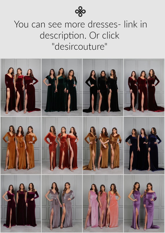 velvet bridesmaid dresses etsy Copper Velvet Infinity Bridesmaid Dress/Customization Size/40+ Color   ScholleDress