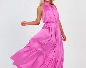 Bridesmaid Dress, Silk Dress, Barbie Pink Dress, Summer Dress, Wedding Guest Dress, Baby Shower Dress, Formal Dress, Evening Dress - Etsy Bridesmaid Dress, Silk Dress, Barbie Pink Dress, Summer Dress, Wedding Guest Dress, Baby Shower Dress, Formal Dress, Evening Dress - Etsy