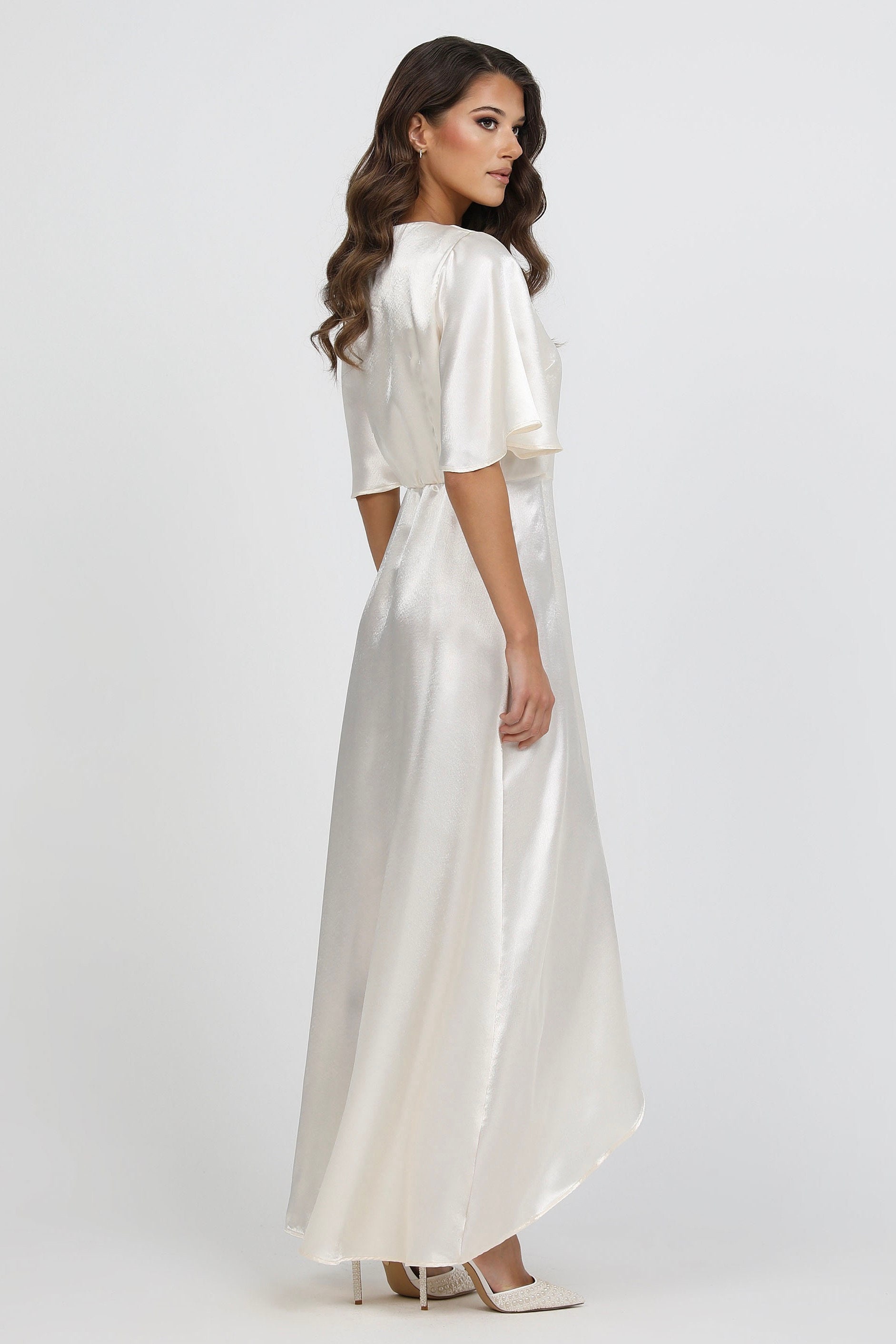 ivory satin cocktail dress Jluxlabel Women's Satin Evenings Maxi Dress