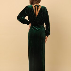 Dark Green Bridesmaid Velvet Dress High Quality Fabric Dress - Etsy