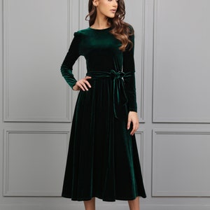 bridesmaid dress, velvet dress, wedding guest dress, evening dress, formal dress, party dress, cocktail dress, midi dress, midi velvet dress, elegant dress, 
long sleeve dress, plus size dress, modest dress