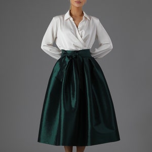 Green Taffeta Skirt With Pockets Skirt for Women Classic Skirt Ball ...