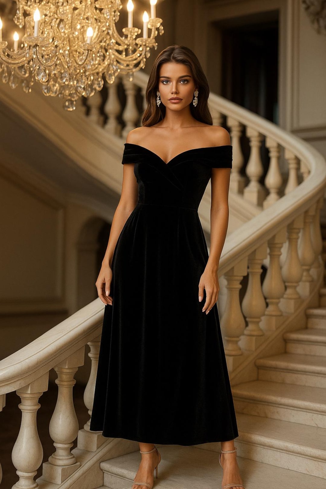 gothic off shoulder dress Off Shoulder Dress Gothic Black / M