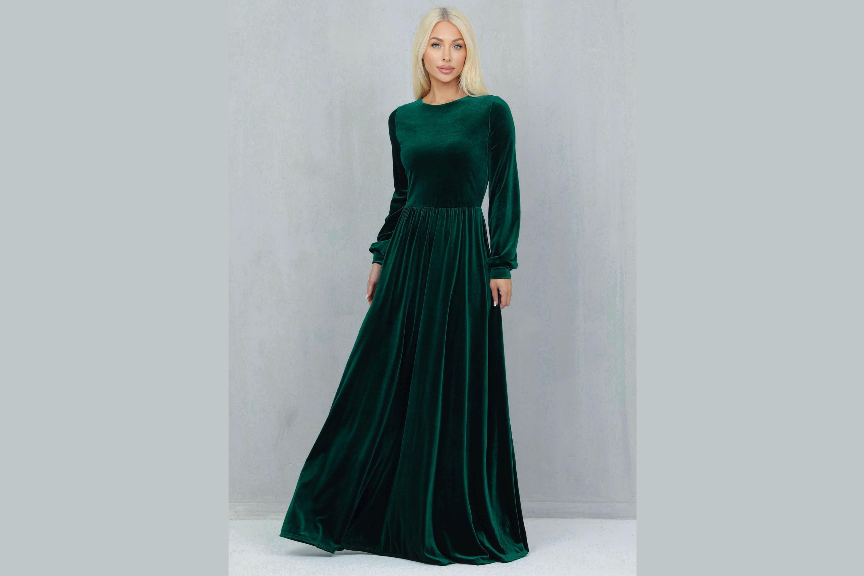 sachin and babi light blue dress Custom-Made Dark Green Emerald Satin Bridesmaid Dresses