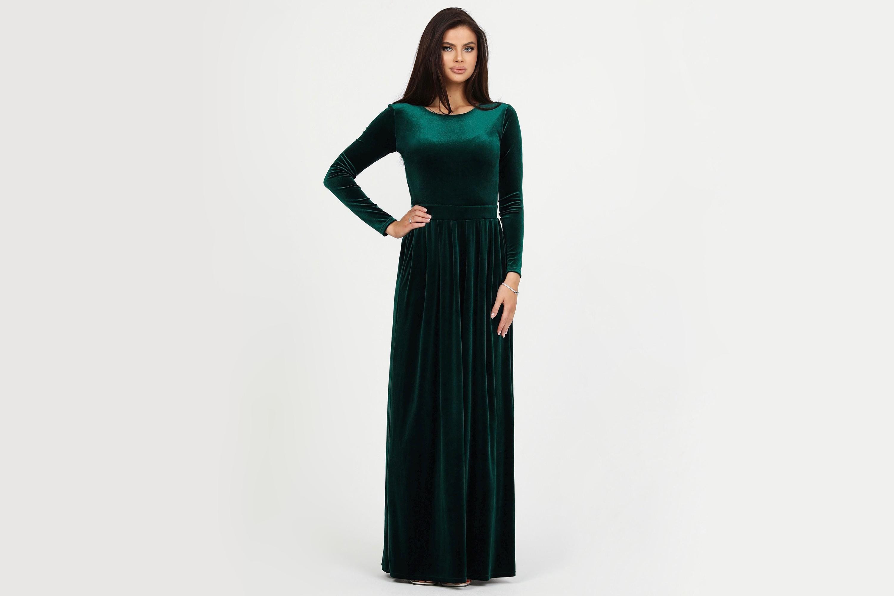 Modest Bridesmaid Dress Forest Green - Etsy