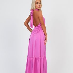 Bridesmaid Silk Dress, Pink Dress, Wedding Guest Dress, Formal Dress, Evening Dress, Maxi Dress, Cocktail Dress, Summer Dress