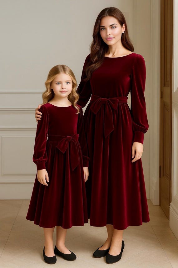 toddler burgundy velvet dress Mommy Daughter Matching Dress, Burgundy Velvet Dress, Velvet Flower Girl  Dress, Baby Girl Velvet Dress, Toddler Velvet Dress