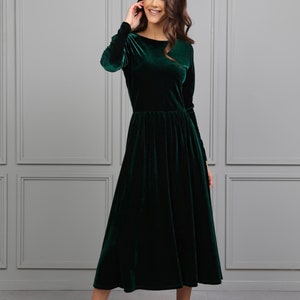 bridesmaid dress, velvet dress, wedding guest dress, evening dress, formal dress, party dress, cocktail dress, midi dress, midi velvet dress, elegant dress, 
long sleeve dress, plus size dress, modest dress