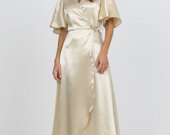sachin and babi light blue dress Felestine Pink Short Satin Wrap Dress