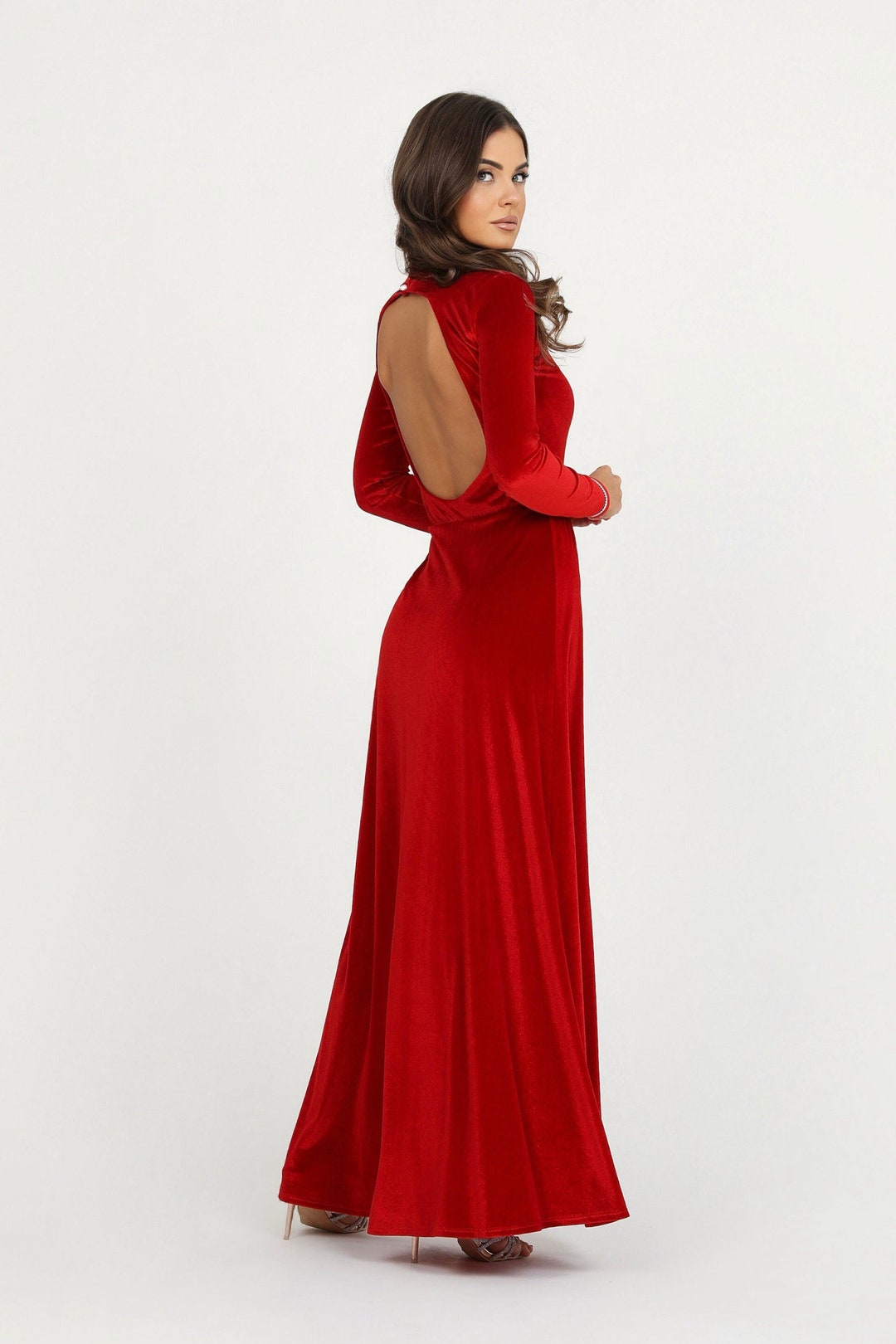 Vestido rojo, Vestido de dama de honor, Vestido largo de