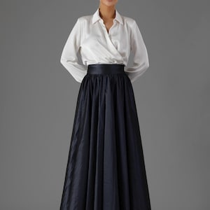Black Taffeta Skirt Full Circle Skirt for Women Long Taffeta Maxi Skirt Ball Gown Skirt  Formal Skirt Wedding Skirt Photoshoot Skirt