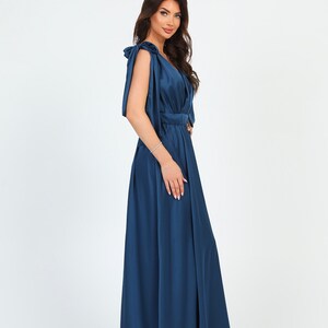 Bridesmaid Silk Dress Dark Teal Blue Dress Summer Dress - Etsy