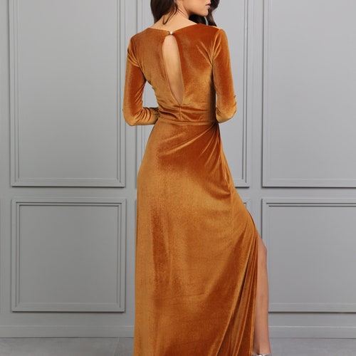 boho long dress with sleeves Boho Lace Deep V-Neck Bell Sleeves A-Line Wedding Dress