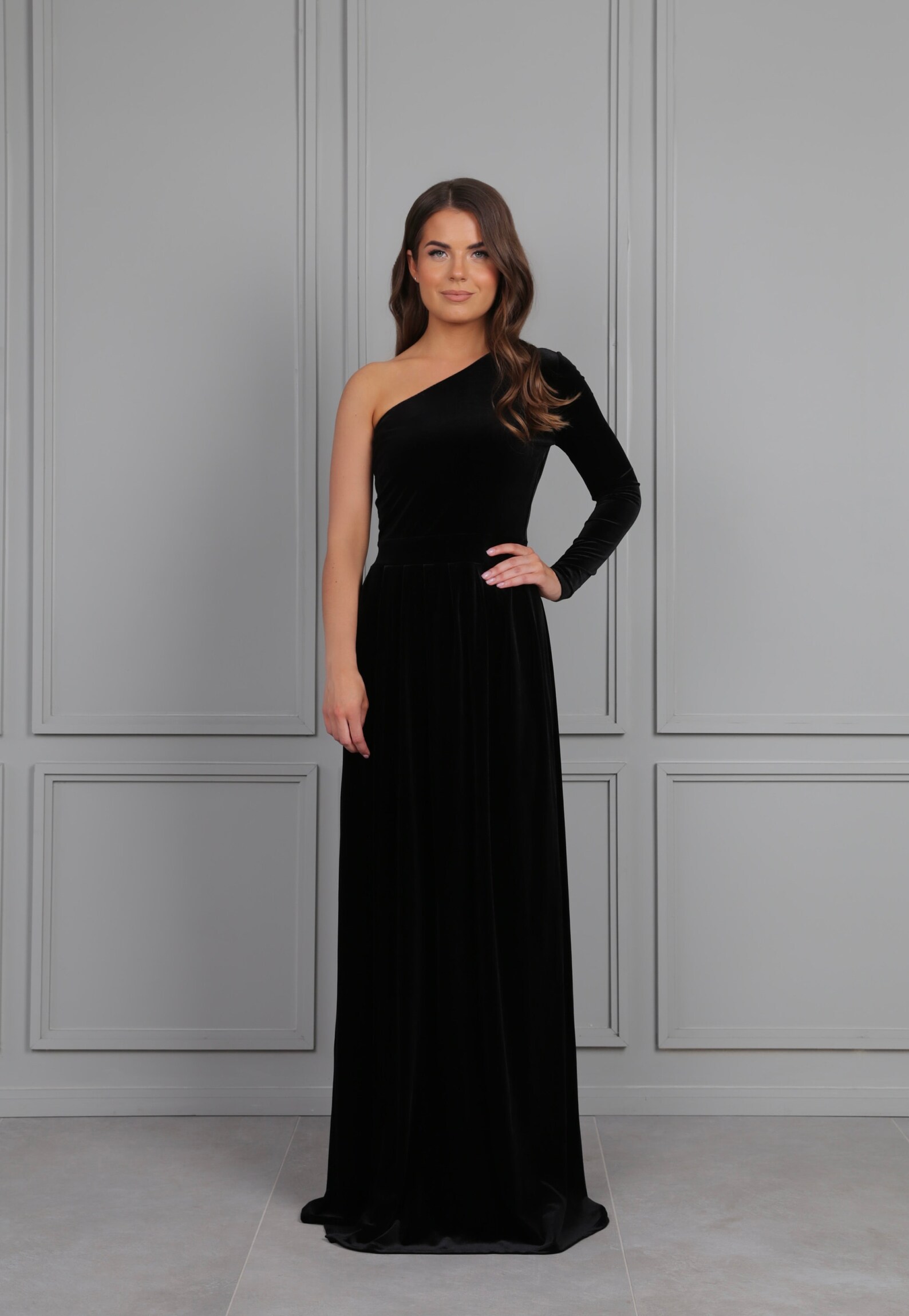 Black Bridesmaid Velvet Dress High Quality Fabric Dress One Etsy