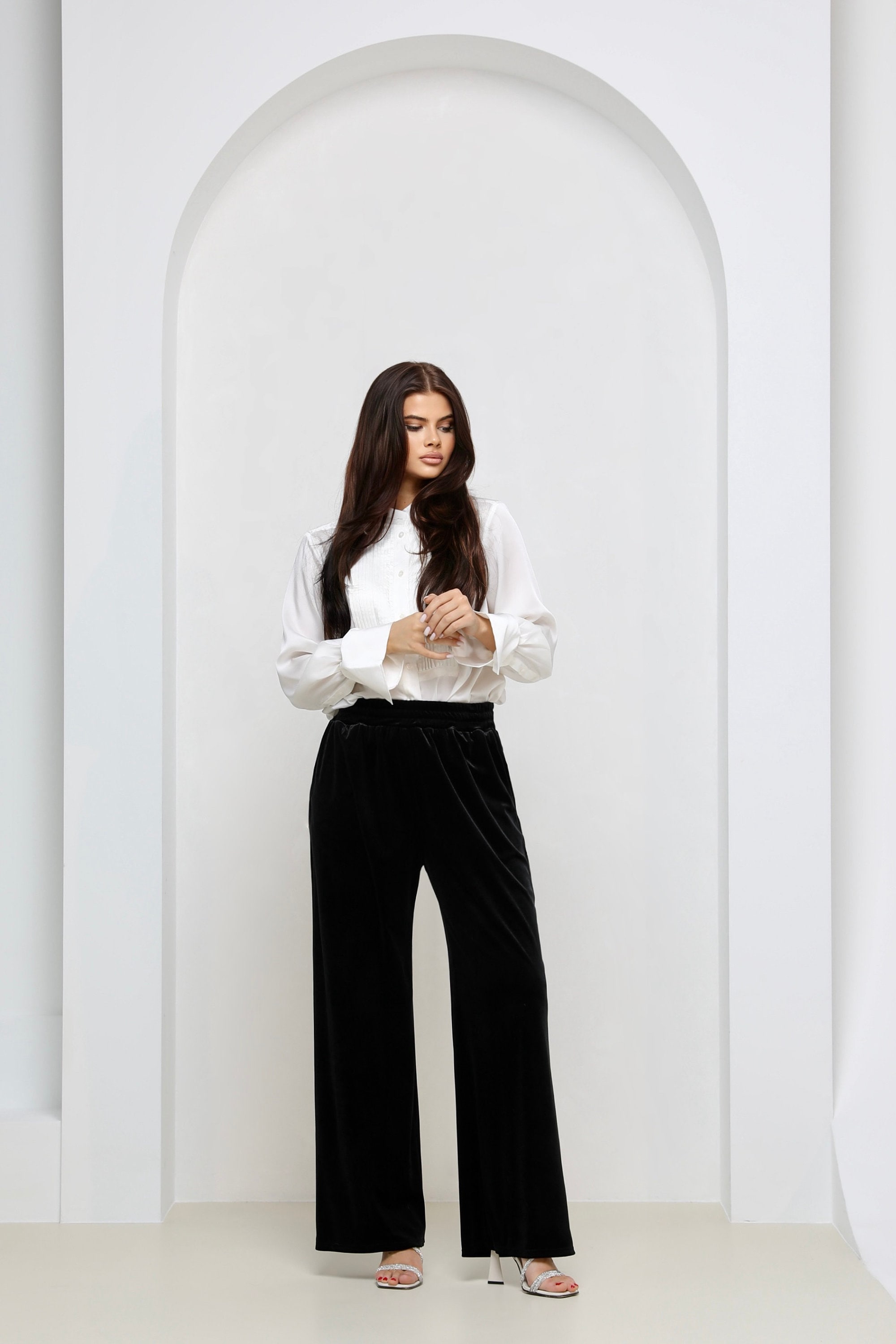 knee length dresses for ladies Buddylove | Sondra High-Waisted Velvet Pants