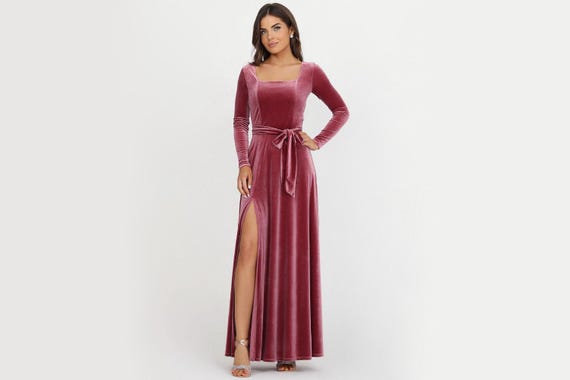 bridesmaid dresses chianti Chianti Velvet Dress - Bridesmaid Dress