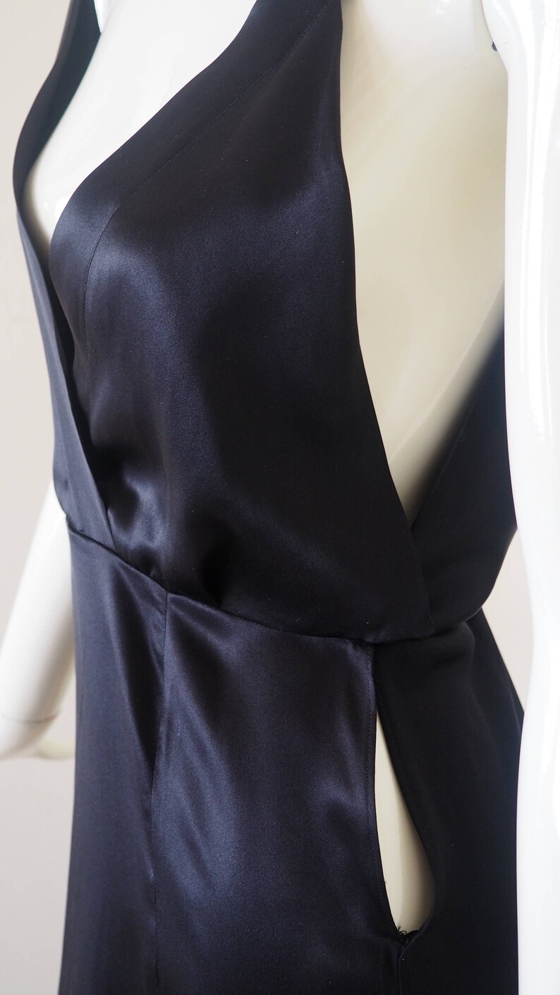 Black Silk Satin Slip UK size 10 12 Etsy