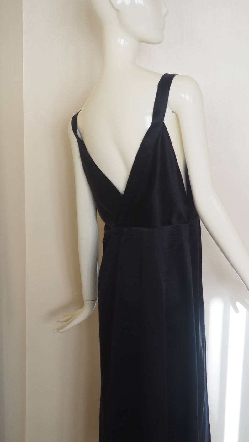 Black Silk Satin Slip UK size 10 12 Etsy