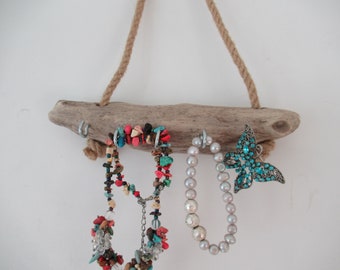 Organizador de joyas con 5 ganchos, soporte para llaves de pared, soporte para joyas, estante para joyas, exhibición de joyas, almacenamiento de joyas, exhibición de collares en la pared