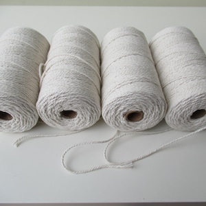 4 spools MACRAME CORD 1.5mm cotton rope. Cotton cord macrame knotting cord 600m/1968Ft/656Yd total macrame rope cotton.