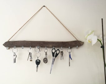 Colgador de llaves de madera flotante, soporte para llaves de pared, ganchos para llaves, estante para llaves para la entrada