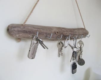 18" Wall Hanging Jewelry Holder Drift Wood Jewelry Display Original Driftwood Jewelry Organizer Wall Hooks Key Holder