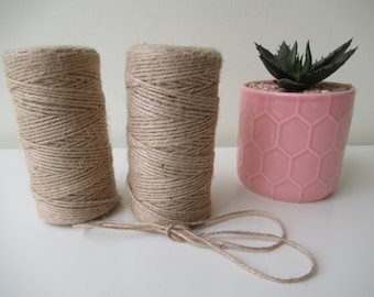 2 Spools Natural Jute Twine Burlap String Cord 656 Feet/220 Yards/200 Meters Craft Twine Gift Wrapping
