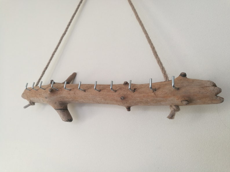 Wall Hanging Key Holder, Driftwood Key Rack, Key Organizer, Key Hooks On Driftwood, Key Holder For Wall, Key Holder Wall Key Hanger image 4