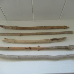 Sand Beige Driftwood Branches Wooden Sticks Mini Macrame DIY Woven Wall Hanging On Drift Wood Dowel 11-14"/28-36 cm