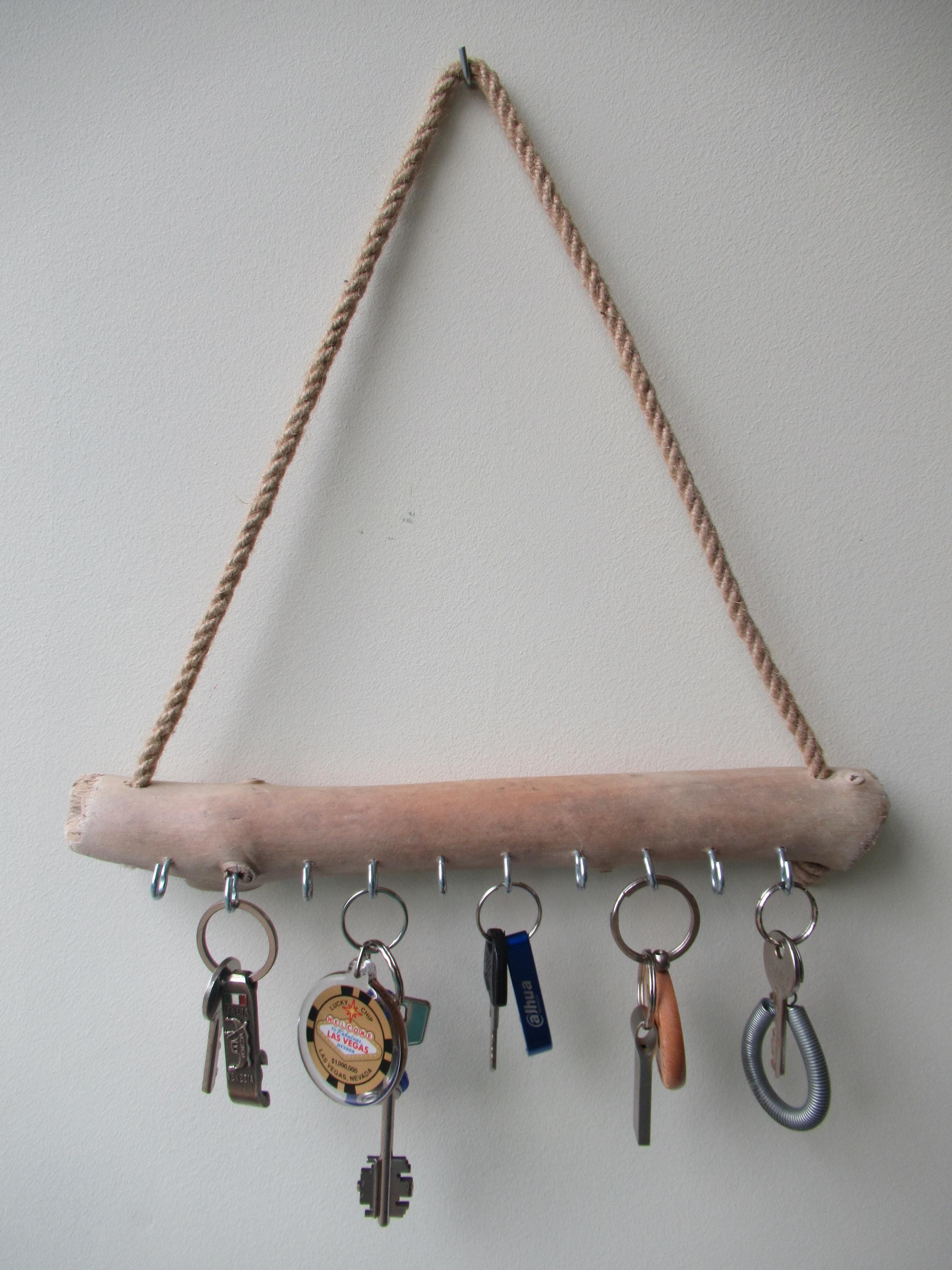 Porte-clés Mural En Bois Avec 7 Crochets Et étagère - Organisateur D'entrée Pour Clés, Courrier, Accessoires - Noir